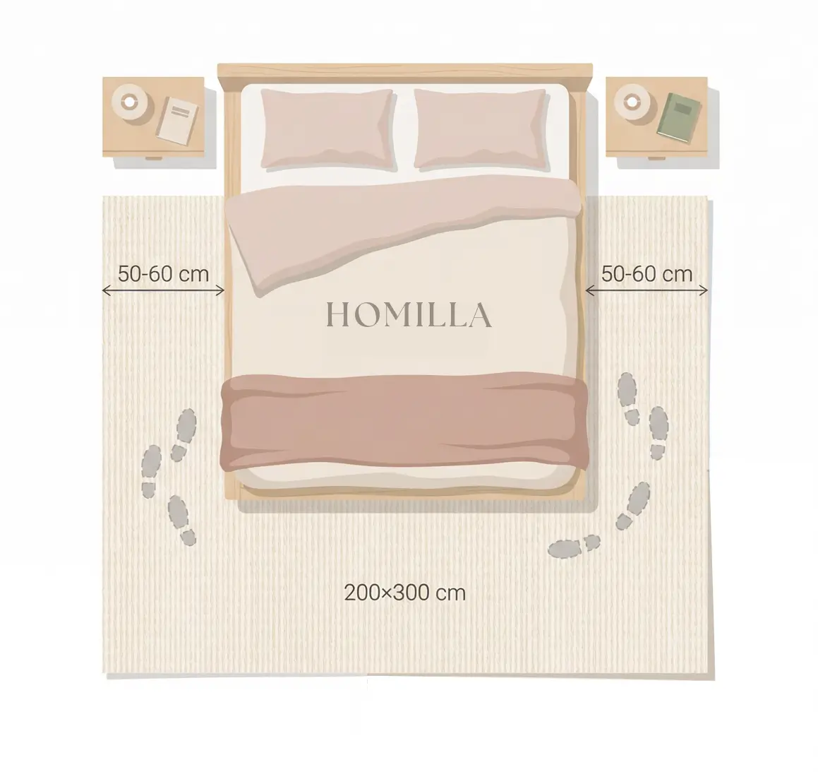 Szőnyeg lakberendezés a hálószobában